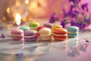 francés macarons en suave romántico matices foto