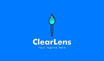 ClearLens logo icon for cleaning camera lens brand vector