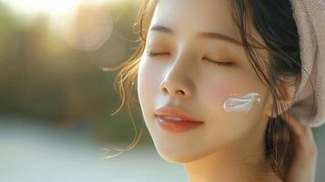 Beautiful young aisan woman. Beauty skin, skincare or cosmetic concept photo