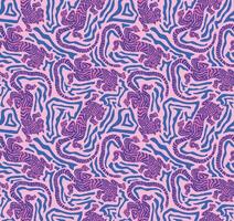 Seamless purple and blue tiger lines on a pink background pattern vector