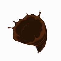 brown chocolate twister, whirlwind, tornado, splatter with drops isolated vector