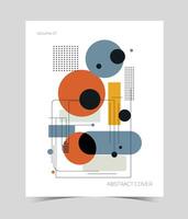 abstract brochure cover design template with retro geometric graphics vector