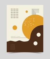 abstract brochure cover design template with retro geometric graphics vector