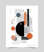 abstract brochure cover design template with retro geometric graphics vector