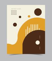 abstract brochure cover design template with retro geometric graphics vector