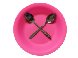 Plastic plate with spoon png