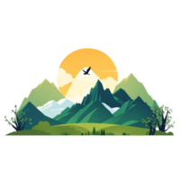 vert montagnes graphique png