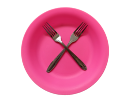 Plastic plate with fork png