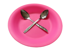 Plastic plate with spoon png