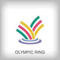 Olympic lines and ring idea, modern logo. Unique color transitions. Competition, leadership and starting point logo template. vector