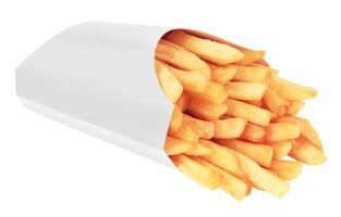 French fries on white photo