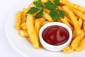 french fries on white photo