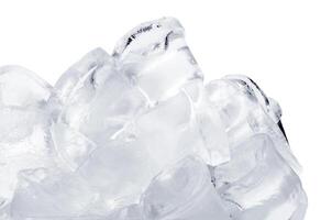 Ice cubes on white photo