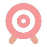 Dartboard with arrow concept icon of archery game, pixel perfect vector