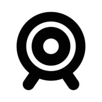 Dartboard with arrow concept icon of archery game, pixel perfect vector