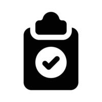 Modern icon of approved file, clipboard with check mark sign vector