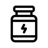 Premium icon of protein jar, energy booster, protein supplements vector