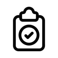 Modern icon of approved file, clipboard with check mark sign vector