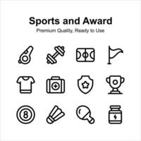 Sports and awards premium quality icons pixel perfect graphics vector