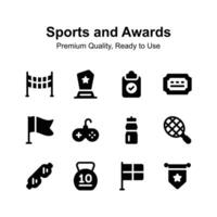 tener un Mira a increíble íconos conjunto de Deportes y premios en moderno estilo vector