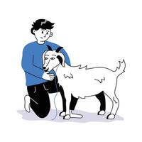 A man with goat character illustration, eid ul adha illustration vector