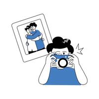 A man holding camera to click photos, concept illustration of eid photos vector