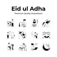 agarrar esta increíble paquete de eid Alabama adha ilustraciones vector