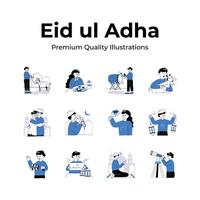 Pack of eid al adha illustrations, premium quality, ready to use vector