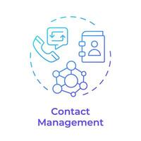 Contact management blue gradient concept icon. Email tracking, customer service. Round shape line illustration. Abstract idea. Graphic design. Easy to use in infographic, presentation vector