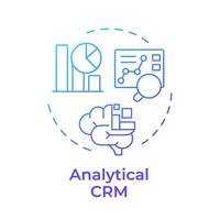Analytical CRM blue gradient concept icon. Data mining, predictive analytics. Customer behavior. Round shape line illustration. Abstract idea. Graphic design. Easy to use in infographic, presentation vector