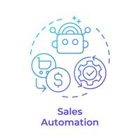 Sales automation blue gradient concept icon. Customer relationships, automation tools. Round shape line illustration. Abstract idea. Graphic design. Easy to use in infographic, presentation vector