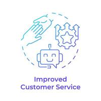 Improved customer service blue gradient concept icon. Business intelligence, behavior analysis. Round shape line illustration. Abstract idea. Graphic design. Easy to use in infographic, presentation vector