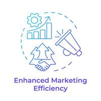 Enhanced marketing efficiency blue gradient concept icon. Customer service, contact management. Round shape line illustration. Abstract idea. Graphic design. Easy to use in infographic, presentation vector