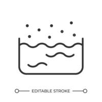 Evaporation linear icon. Rainwater reservoir. Water condensation and distillation process. Drain system. Thin line illustration. Contour symbol. outline drawing. Editable stroke vector