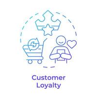 Customer loyalty blue gradient concept icon. Business profitability, sales management. Round shape line illustration. Abstract idea. Graphic design. Easy to use in infographic, presentation vector