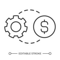 Operating costs linear icon. Workflow management. Financial management. Process optimization. Cost control. Thin line illustration. Contour symbol. outline drawing. Editable stroke vector