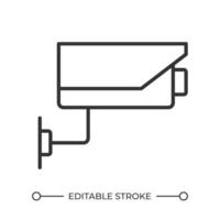 CCTV linear icon. surveillance. Security camera. Alarm system. Home cctv. Monitoring equipment. Thin line illustration. Contour symbol. outline drawing. Editable stroke vector