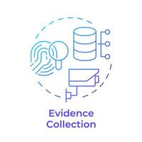 Evidence collection blue gradient concept icon. Forensic analysis. Electronic data analysis. Round shape line illustration. Abstract idea. Graphic design. Easy to use in infographic, presentation vector