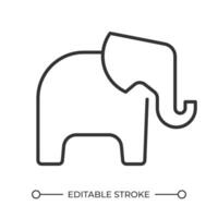 Elephant linear icon. Animal illustration. Nature conservation symbol. Wild animal. African elephant. Thin line illustration. Contour symbol. outline drawing. Editable stroke vector