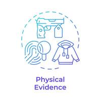 Physical evidence blue gradient concept icon. Forensic examination, legal proceeding. Round shape line illustration. Abstract idea. Graphic design. Easy to use in infographic, presentation vector