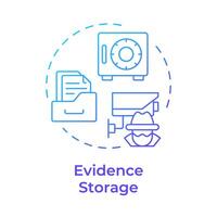 Evidence storage blue gradient concept icon. Forensic integrity. Surveillance footage, media. Round shape line illustration. Abstract idea. Graphic design. Easy to use in infographic, presentation vector