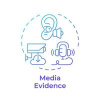 Media evidence blue gradient concept icon. Digital forensics, cyber investigation. Round shape line illustration. Abstract idea. Graphic design. Easy to use in infographic, presentation vector