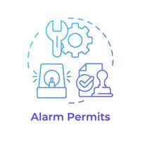 Alarm permits blue gradient concept icon. Security system, threat detection. Incident prevention. Round shape line illustration. Abstract idea. Graphic design. Easy to use in infographic, presentation vector