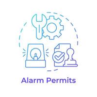 Alarm permits blue gradient concept icon. Security system, threat detection. Incident prevention. Round shape line illustration. Abstract idea. Graphic design. Easy to use in infographic, presentation vector