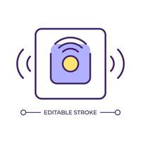 Motion sensor RGB color icon. Manufacturing execution systems. Quality control, product tracking. Smart equipment. Isolated illustration. Simple filled line drawing. Editable stroke vector