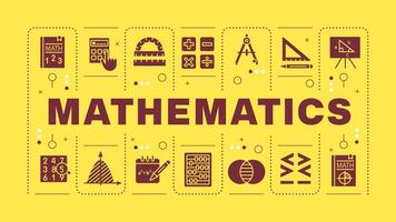 matemáticas ligero naranja palabra concepto. Ciencias calculos académico disciplina, álgebra. visual comunicación. artecon letras texto, editable glifo íconos vector