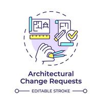 Architectural change requests multi color concept icon. Architecture blueprint house. Round shape line illustration. Abstract idea. Graphic design. Easy to use in infographic, presentation vector