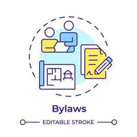 Bylaws multi color concept icon. Hoa management, property administration. Administrative service. Round shape line illustration. Abstract idea. Graphic design. Easy to use in infographic, presentation vector