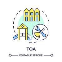 TOA multi color concept icon. Townhome owners association. Property management. Round shape line illustration. Abstract idea. Graphic design. Easy to use in infographic, presentation vector