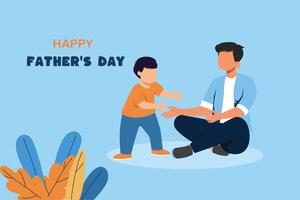 Happy father's day concept. Colored flat illustration isolated. vector